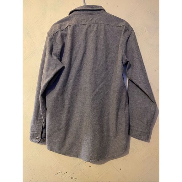 90’s Cabelas Gray Heavy Flannel Shirt Sz L - Picture 6 of 6